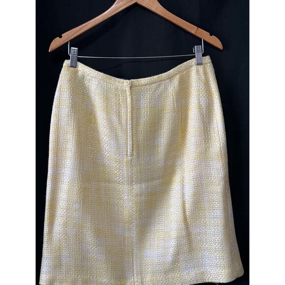 Pastel Yellow Skirt Suit 12 Tweed Plaid Spring Corpcore Soft Girl Coquette - Picture 9 of 16